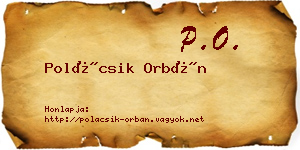 Polácsik Orbán névjegykártya